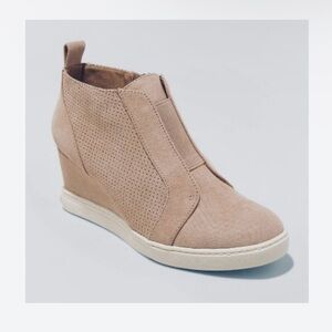 Women's Taupe Kolie Microsuede Wedge Sneakers